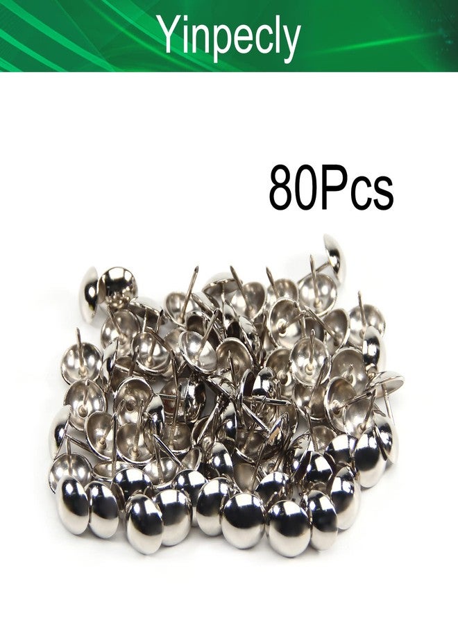 Yinpecly Upholstery Nails Tacks 0.63" Head Dia Stainless Steel Round Thumb Push Pins, for Furniture Decorative Sofa Headboards Chair Hardware Cork Board 80pcs - Image 4